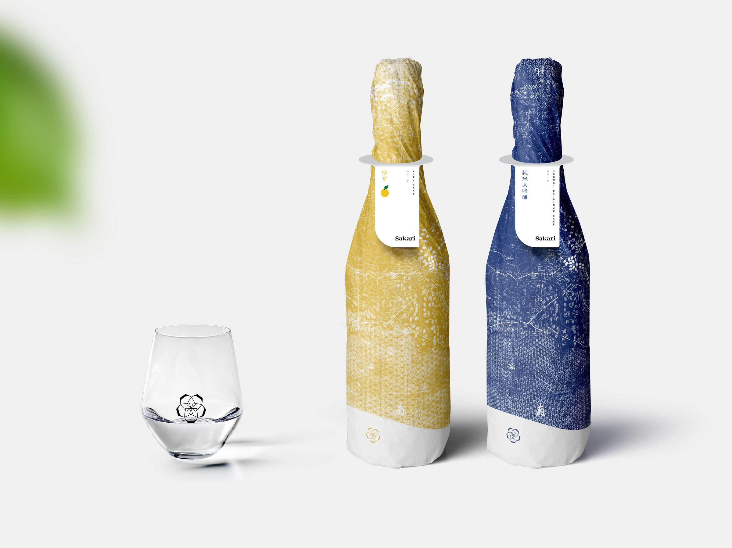 Sakari Sake custom wrapping for sake products