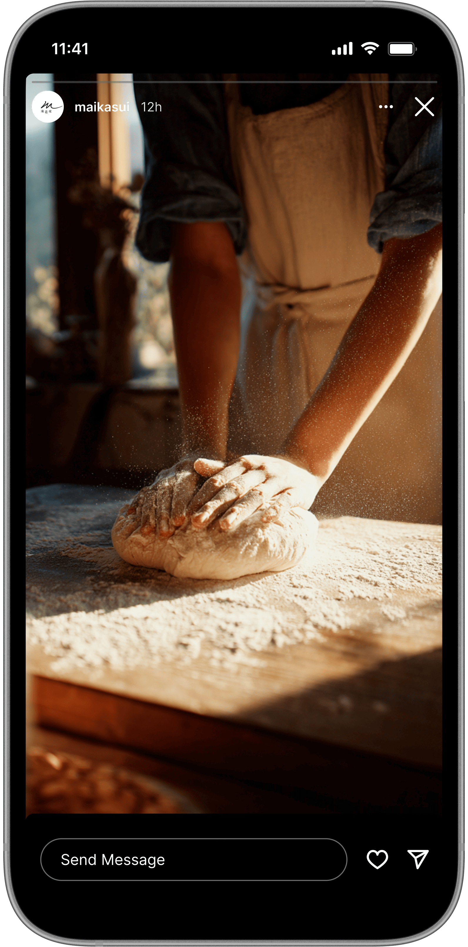 maikasui social media content hands bread kitchen cozy atmosphere gentle brand