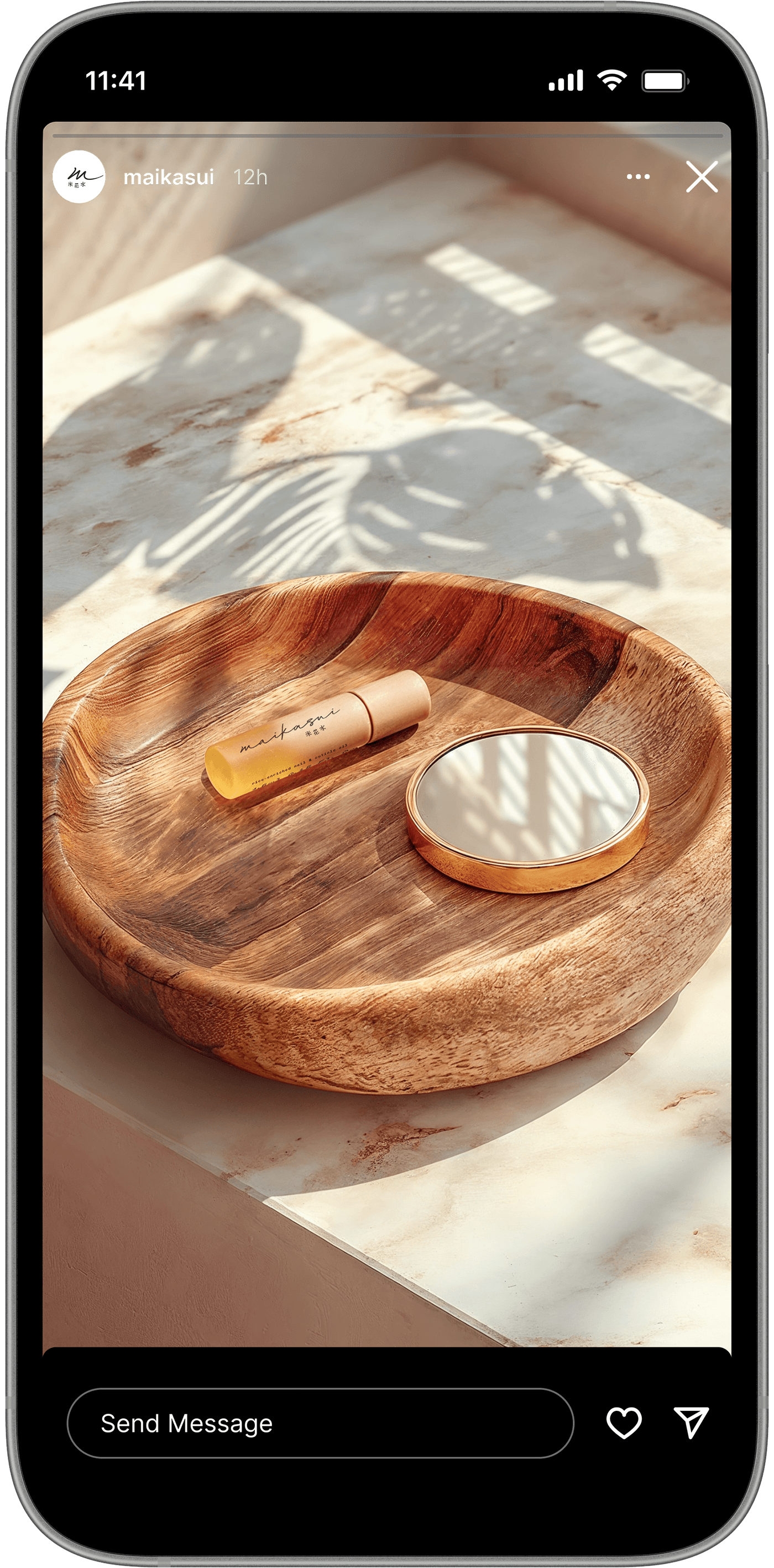 maikasui social media content nail oil glass packaging