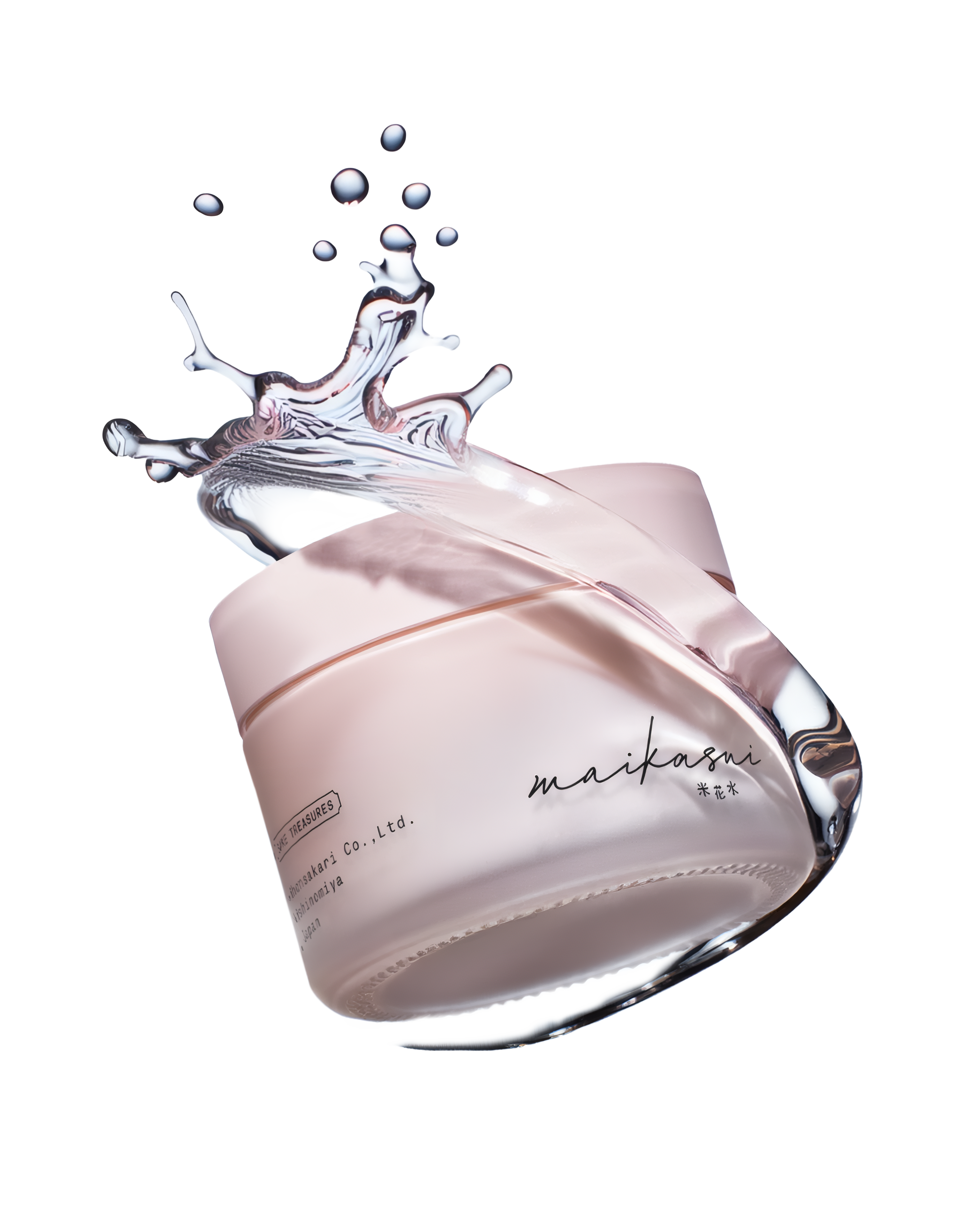 maikasui hand cream frosted glass jar, japanese premium handcare brand produced with sake treasures