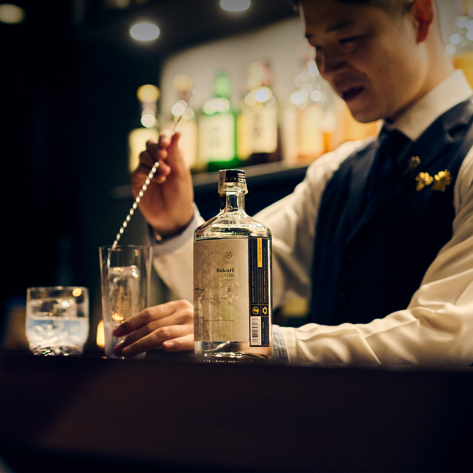 sakari gin packaging design label premium minimal japanese traditional global brand identity